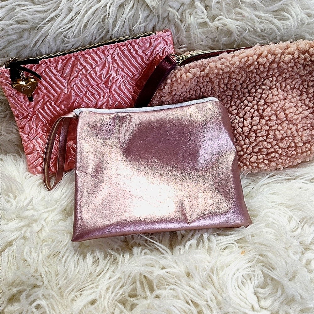 Ipsy Set of 3 Pink Cosmetic Makeup Toiletry Bags